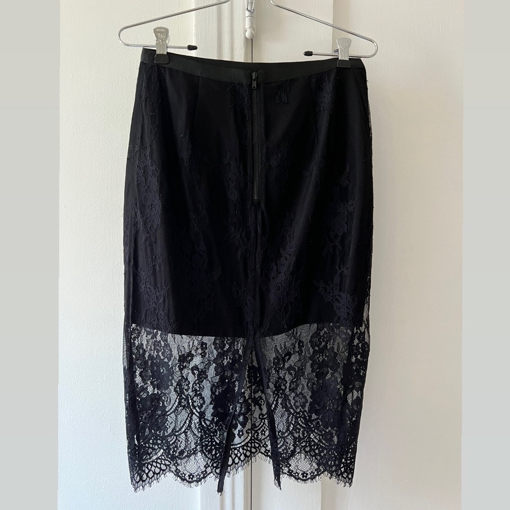 Top Shop | Black Lace Midi Skirt